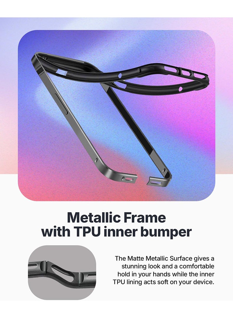 Theodor iPhone 17 Pro Aluminum Frame Metal Bumper Frame Slim Hard Case Cover, Metal Frame Armor with Soft Inner Bumper, Raised Edge Protection for iPhone 17 Pro 6.3", Natural Grey - Image 5